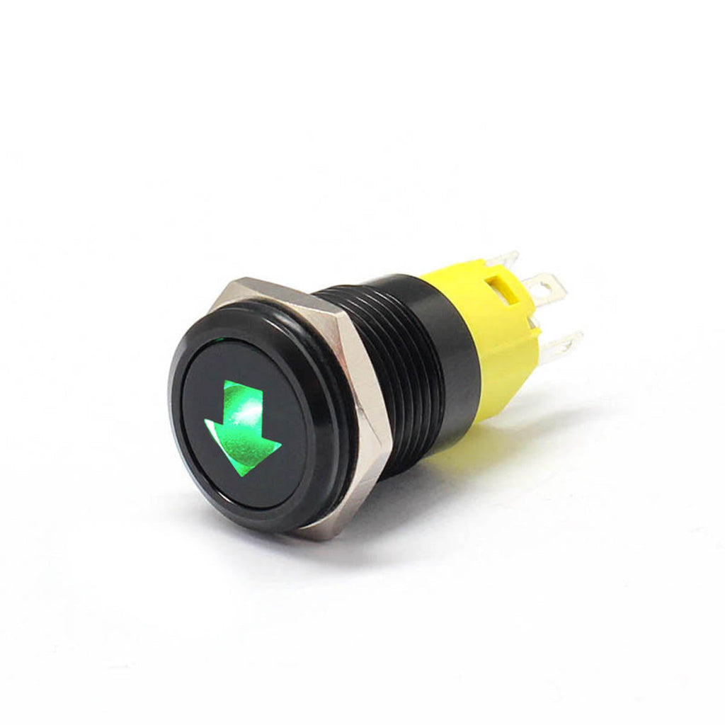 16mm 12V 24V 36V 5A LED Horn Push Button Dashboard Momentary/Latching Metal Switch For Car Boat Waterproof
