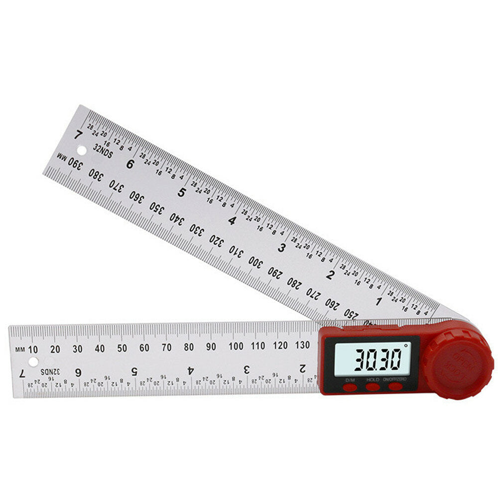 2 in 1 200/300mm Transparent Digital Angle Ruler 360 LCD Display Inclinometer