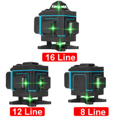 8/12/16 Line 360 Horizontal Vertical Cross 4D Green Light Laser Level Self-Leveling Measure Super Powerful Laser Beam