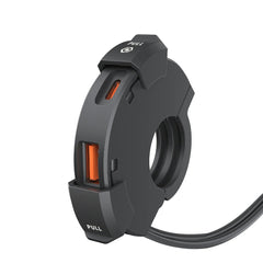 Motorcycle USB Phone Charger - 18W Dual Ports, Waterproof, Fits 12V-24V Bikes, Handlebar Installation, Safe Charging