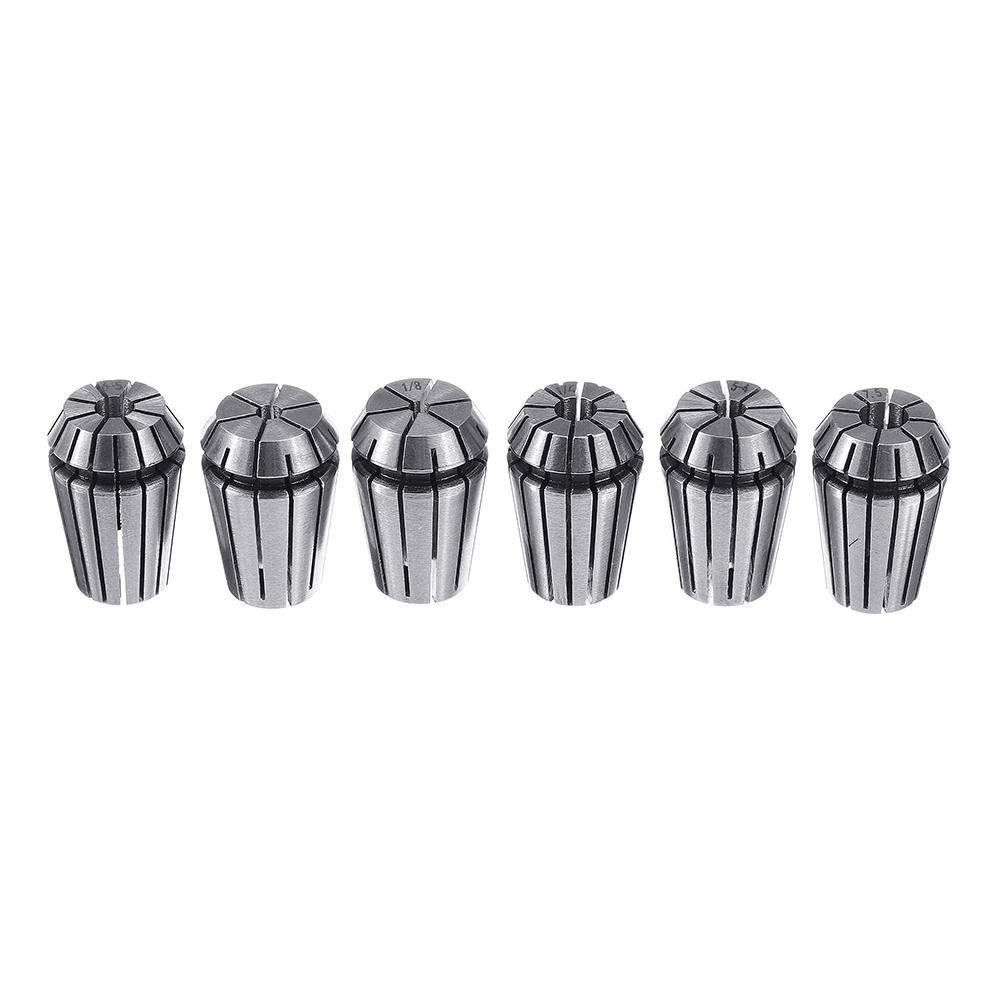 6pcs ER20 1/8-9/32 Inch Chuck Collet Spring Collet Set for CNC Milling Lathe Tool