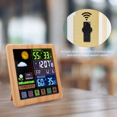 Wireless Touch Screen Weather Station Clock – Indoor/Outdoor Temp/Humidity, Atomic Time, Forecast, USB Charger, Snooze