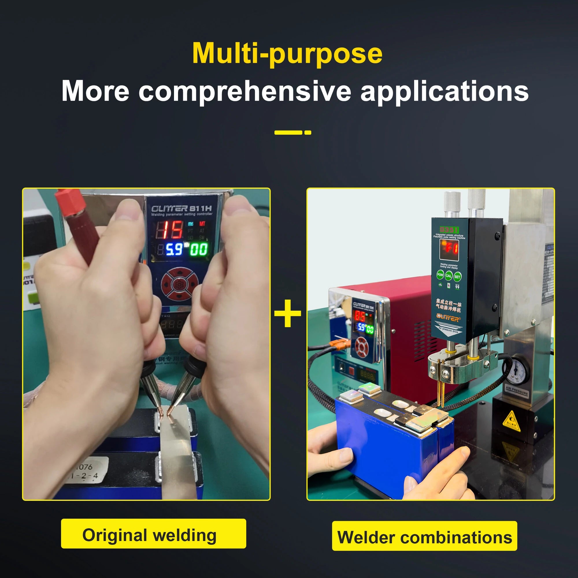 Pneumatic Column Spot Welder Head for Lithium Battery Welding 6kg Max Pressure Adjustable Height for 801H/811A/811H Welding Machine