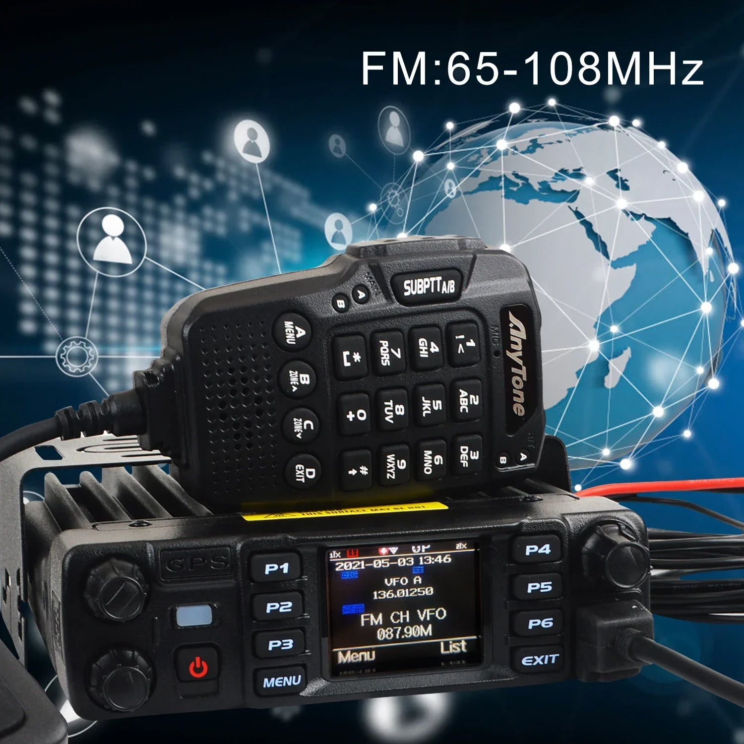 Plus VHF UHF Air Band Receive GPS APRS bluetooth PTT DMR Digital Repeater Function FM Mobile Radio AES256