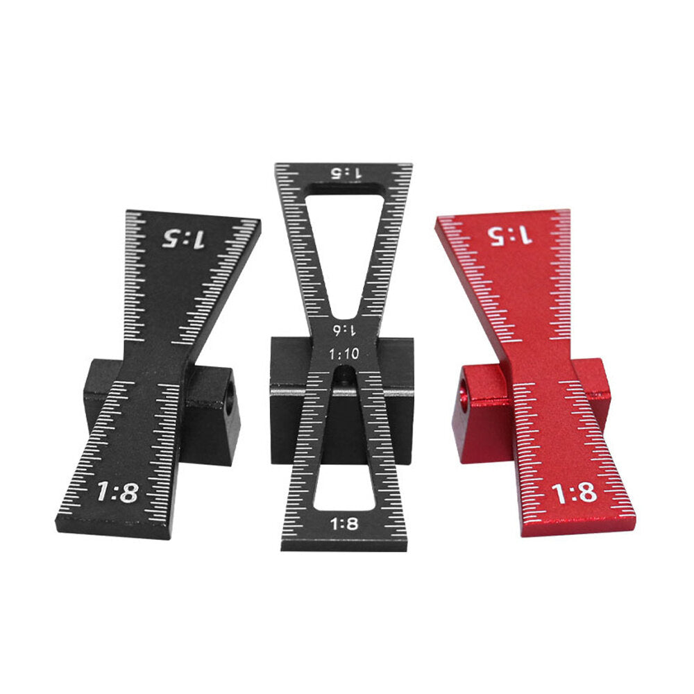 Aluminum Alloy Joint Marking Template for Woodworking - 1:5 & 1:8 Angles, Durable, Wear-Resistant, Black/Red Options