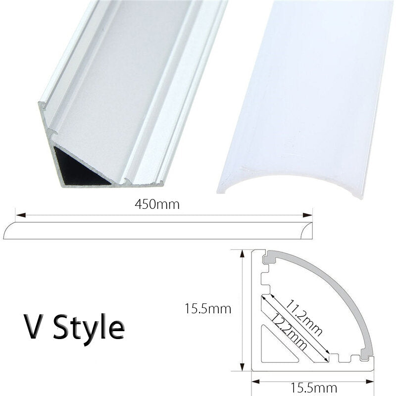 45cm U/V/YW Style Aluminium Channel Holder for LED Strip Light Bar Cabinet Lamp