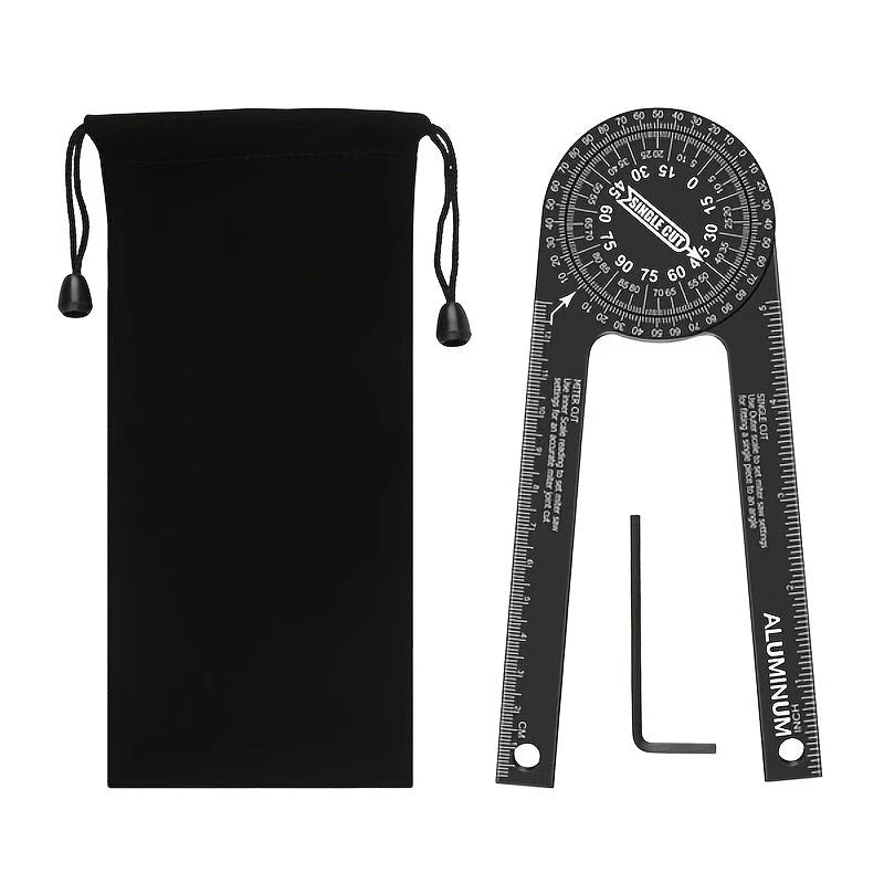 Aluminum Alloy Miter Saw Protractor Angle Finder Tool With Gauge Small Wrench