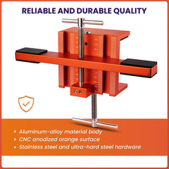 Cabinet Door Mounting Jig - Heavy-Duty Aluminum Tool for Easy Installation of Left/Right Doors, Height Adjustable, 2-3/16" Clamp