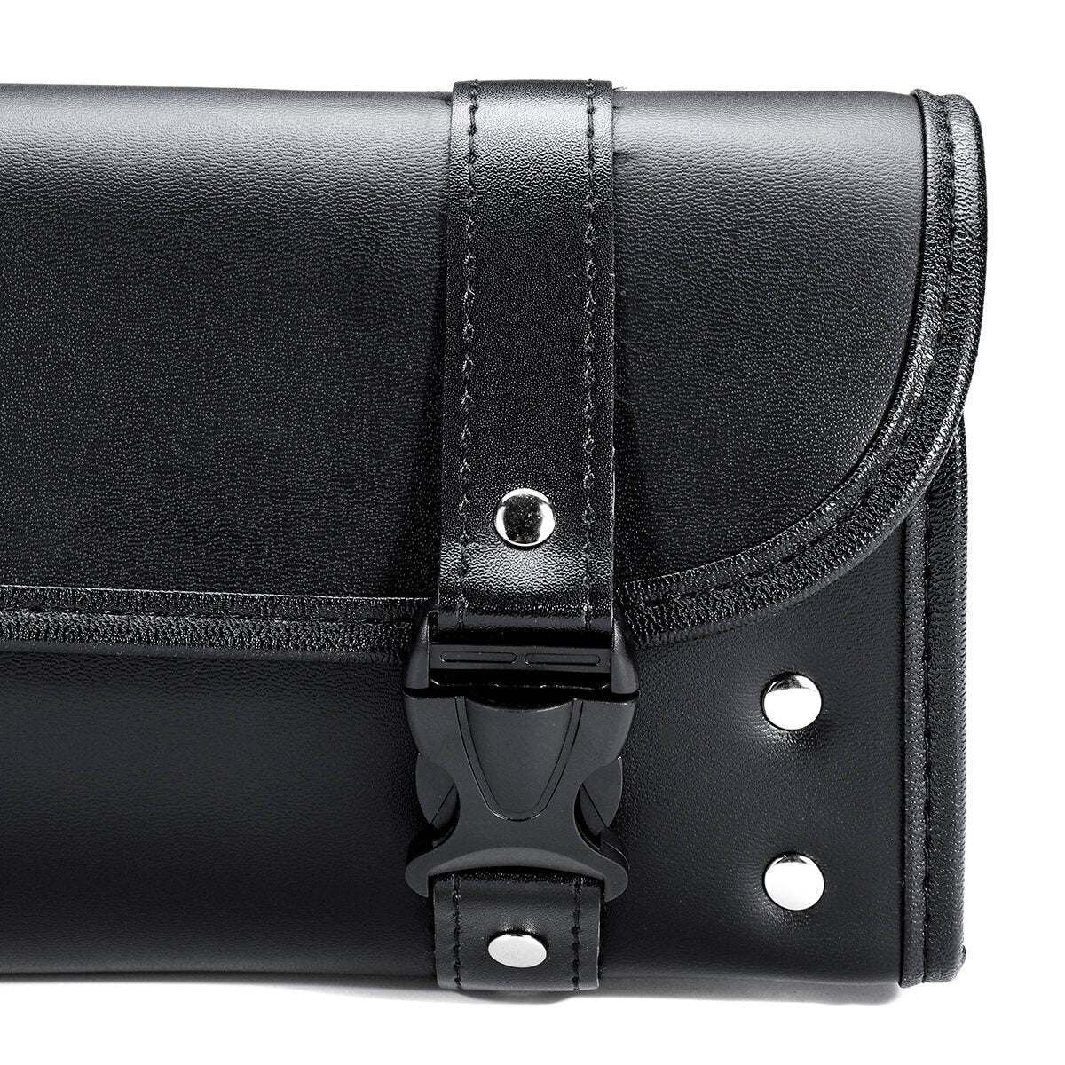 Universal Motorcycle Front PU Leather Fork Tool Bag Saddlebags Pouch Luggage