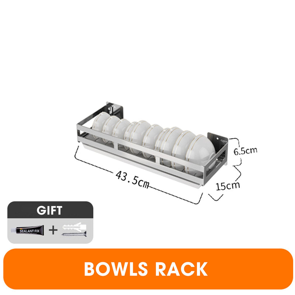 Wall Hanging Storage Shelf Rack Organizer Kitchen Dishes Spice Knife Holder