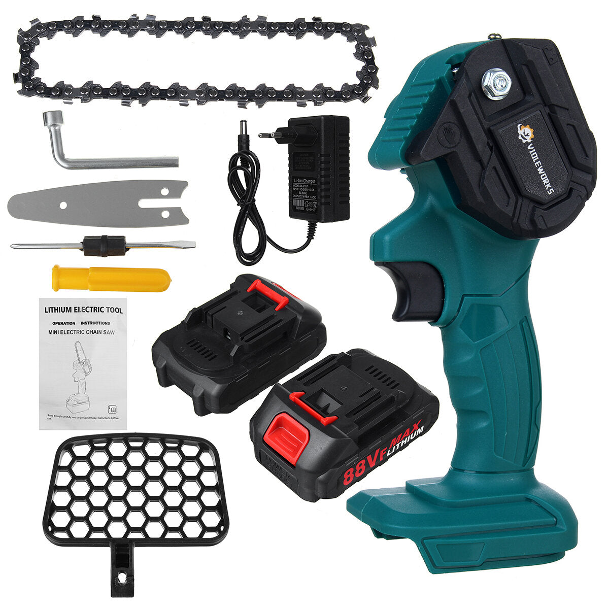 88VF Electric Chain Saws Cordless 4 Inch One Hand Saw Woodworking Cutting Power Tools