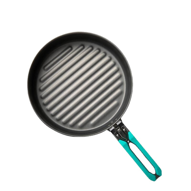 Outdoor Camping Tableware Set Backpacking Picnic 2 Pot 1 Frypan 1 Kettle Alumina Durable Cookware Folding Cooking Set