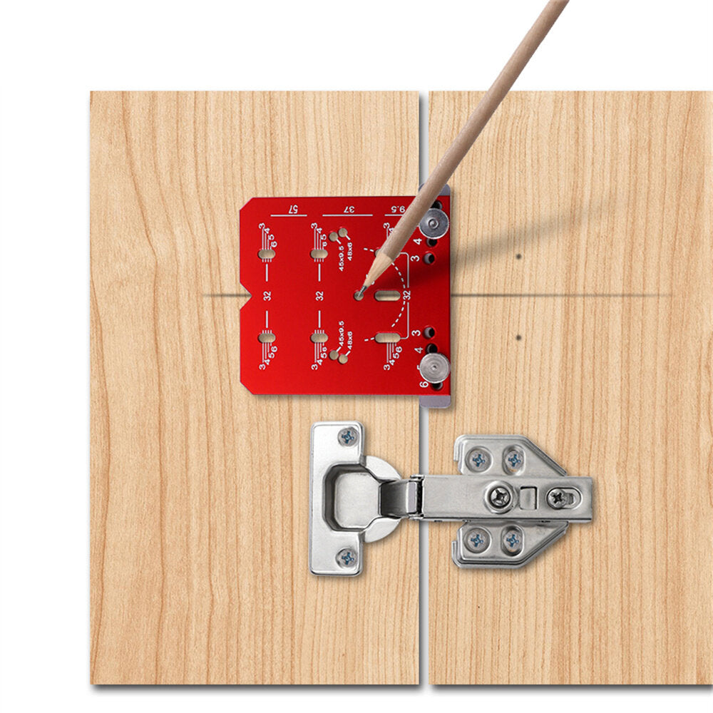 Universal Cabinet Hinge Jig for 45mm/48mm Hinges - Precise Drilling, Multiple Hole Spacing, Durable Metal, Easy Installation