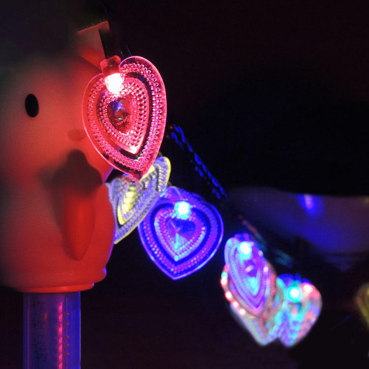 Gardening 4.8M 20LED Solar Panel Light Heart Holiday Christmas Wedding Decoration