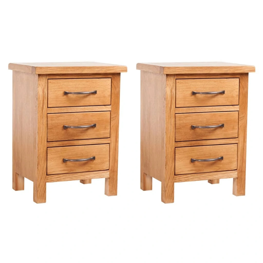 Nightstands 2 pcs 15.8"x11.8"x21.3" Solid Oak Wood