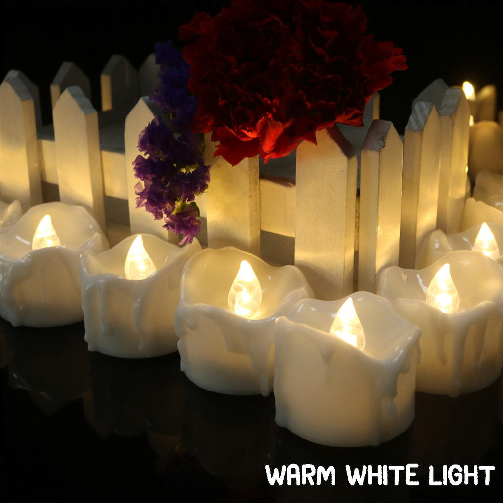12PCS LED Flickering Candle Tea Light With Remote Control for Home Garden Balcony Decor