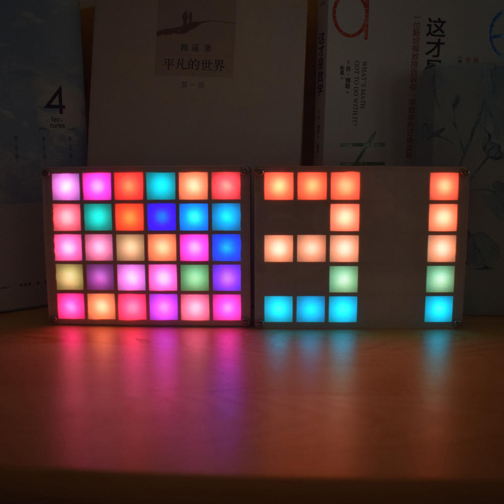 DIY Multi-function LED Cool Music Spectrum RGB Color Palette Clock Kit