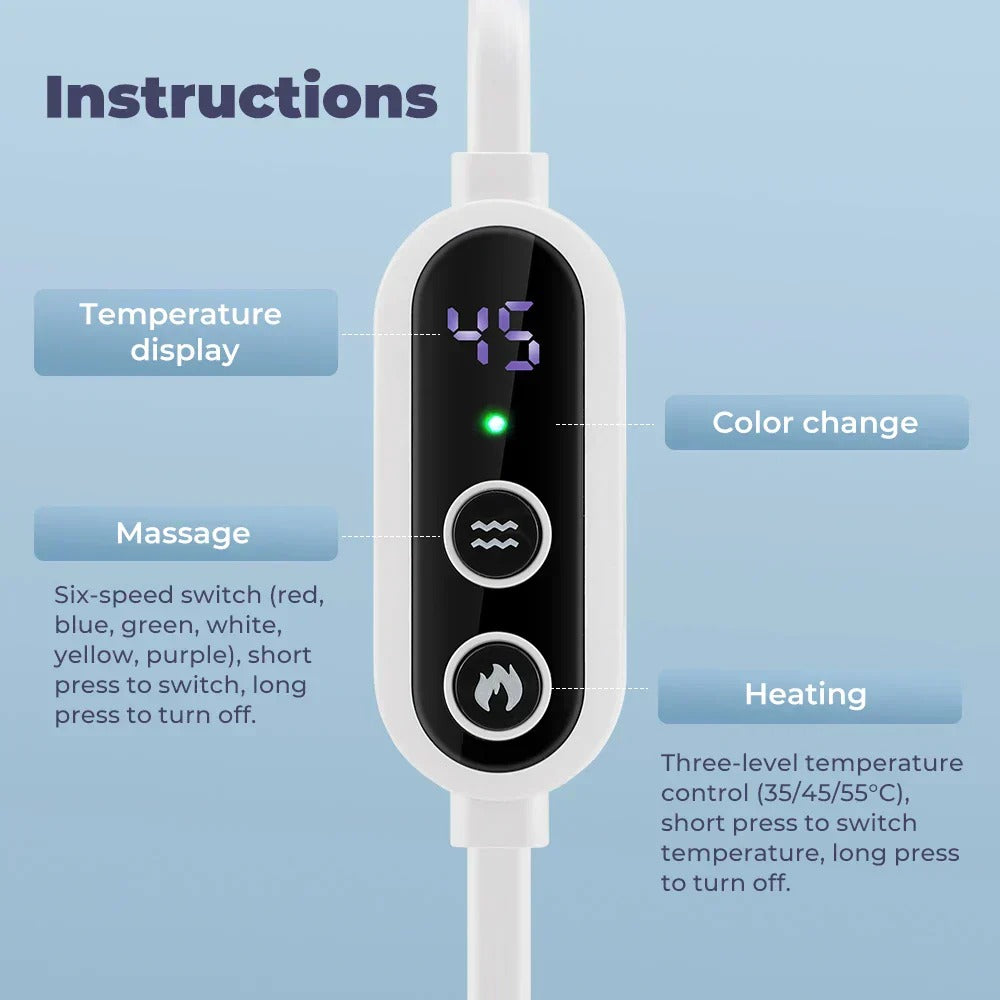 3D Eye Massage Mask with Hot Compress & Vibration - Relieve Fatigue, Dark Circles, Portable for Travel & Office