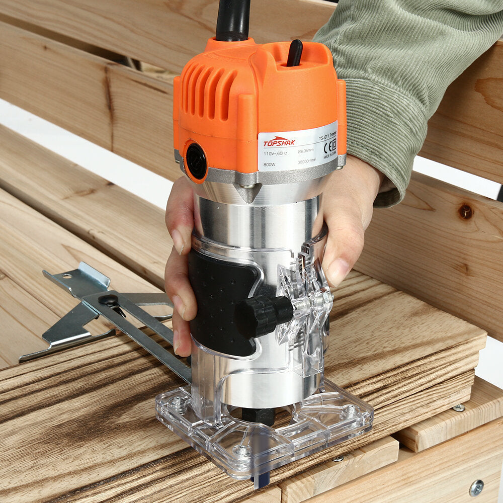 800W 110V/220V Electric WoodTrimmer 6.35mm Steel Chuck For Wood Router Chamfering Grooving Curve Cutting Woodworking Planing
