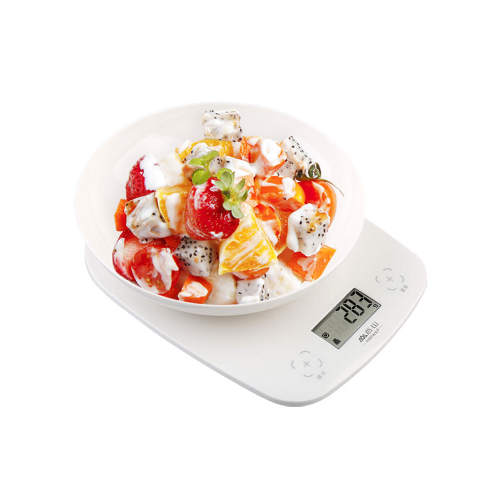2g-5kg ABS Portable Electronic Kitchen Scale LCD Display Intelligent Touch Switch Baking Scale w/ Detachable Tray High Precision from