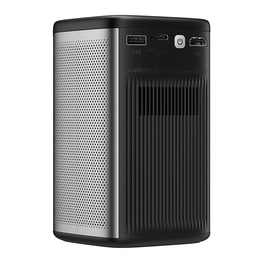 DLP Mini Projector with WIFI6, Android TV, Bluetooth 5.0, Auto Focus, Keystone Correction, Built-in Battery for Outdoor Movies