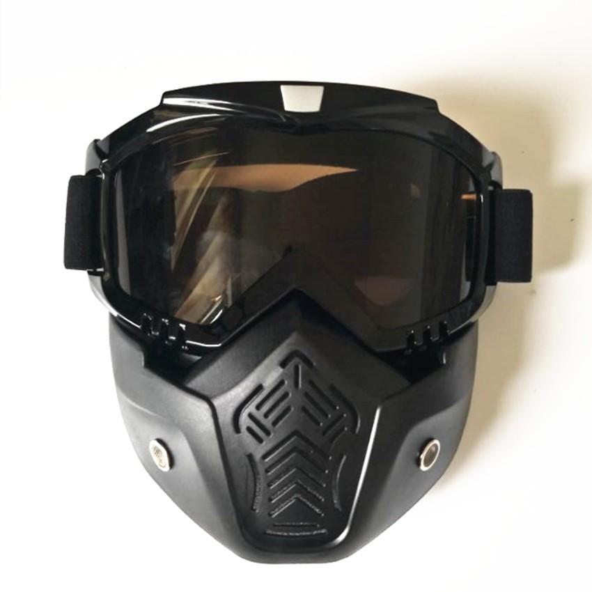 Motorcycle Helmet Face Mask Windproof Shield Goggles Detachable