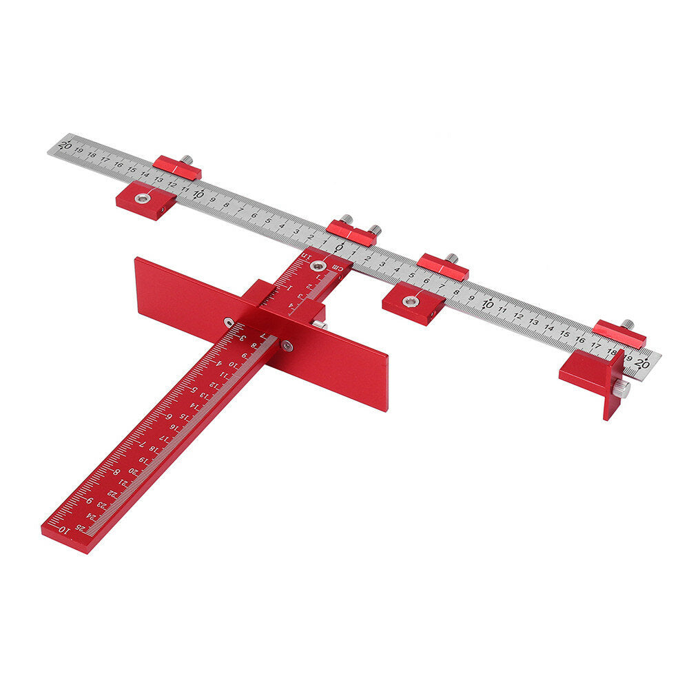 Red Aluminum Alloy Cabinet Hardware Jig with 5mm Drill Guide for Easy Handle Installation