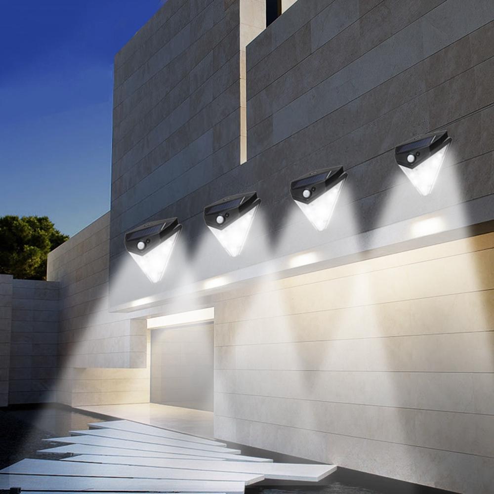 32 LED Solar Power PIR Motion Sensor Wall Light Outdoor Lamp 4 Sides Waterproof