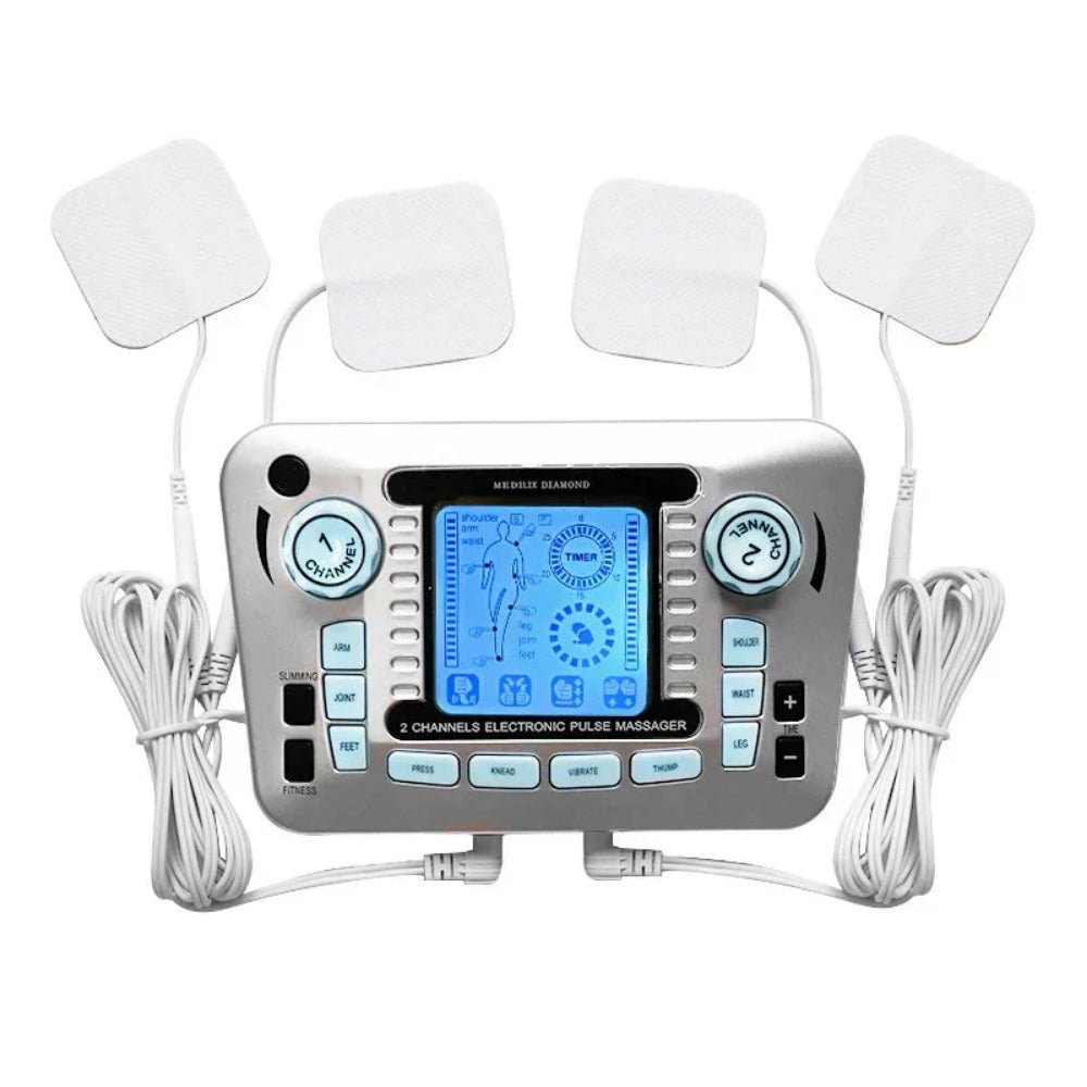 Multifunctional Electric Massager Stimulator with 20 Adjustable Intensity Levels for Pain Relief and Muscle Soothing