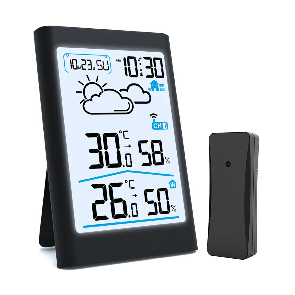 LCD Digital Smart Wireless Weather Station In/Outdoor Thermometer Hygrometer Remote Sensor Alarm Time Clock Weather Forecast