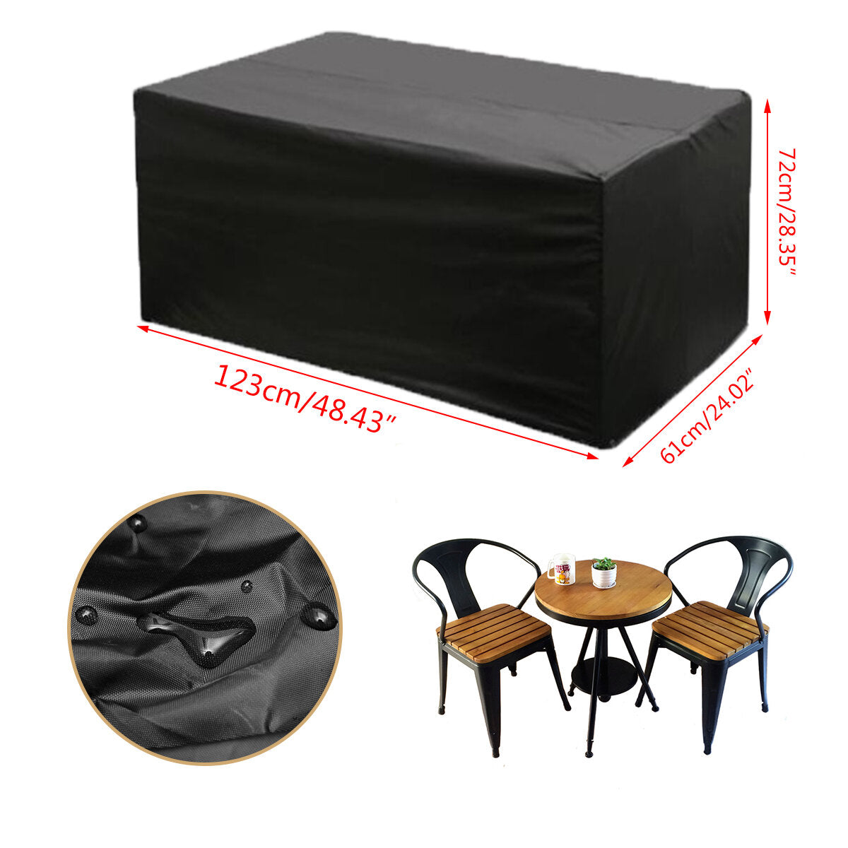 123x61x72CM Outdoor Trestle Table Anti-dust Cover Waterproof Desk Chair Protector