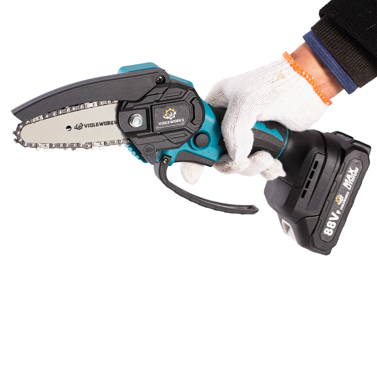 4 Inch 88VF Cordless Electric Chain Saw One-Hand Saw Woodworking Tool