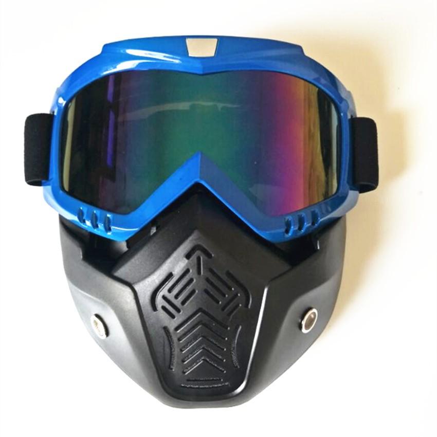 Motorcycle Helmet Face Mask Windproof Shield Goggles Detachable