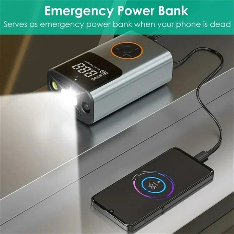150PSI Fast Bike Pump - 5 Modes, 70W 2000mAh, USB Rechargeable, Digital Display, for Bicycle/Car/Basketball