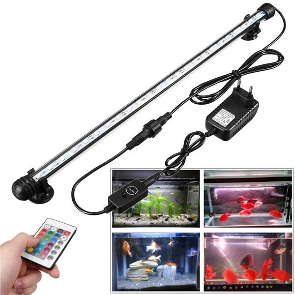 4.5W 60CM Submersible Remote Control/Button 60CM 30 LED RGB Night Lamp for Aquarium Tank Fish Pond