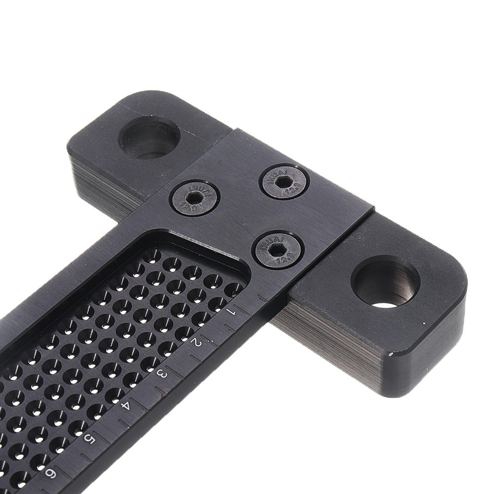 Black Aluminum Alloy T-160 Hole Positioning Measuring Ruler 160mm Metric T Ruler