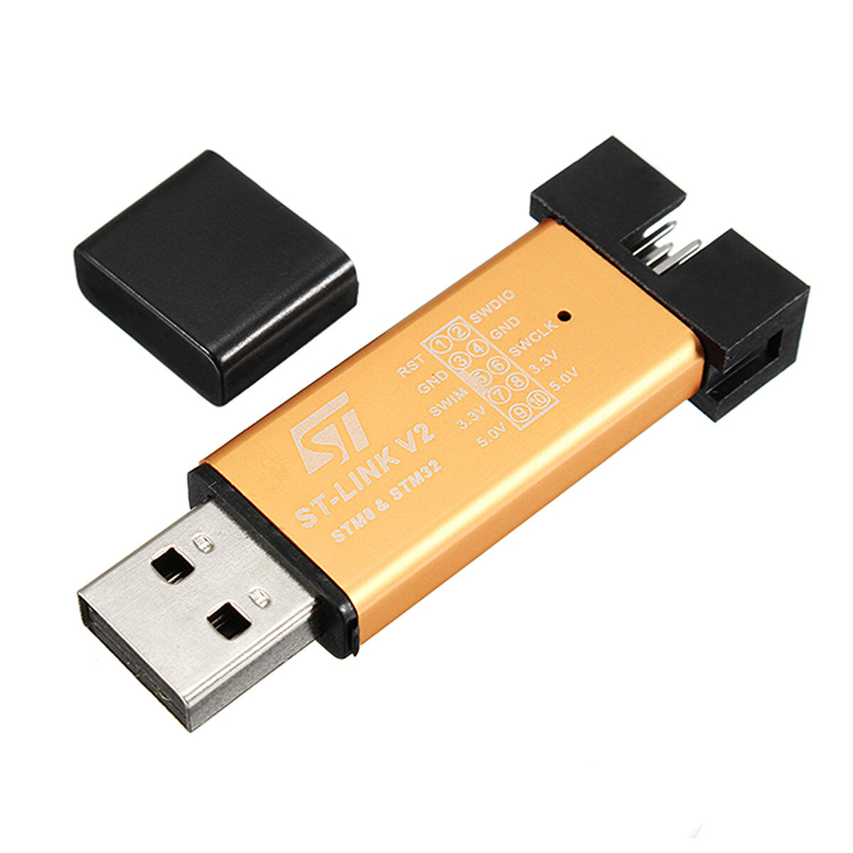 3.3V 5V XTW ST-LINK V2 STM8/STM32 Simulator Programmer Downloader Debugger 500MA Fuse Short Circuit Protection
