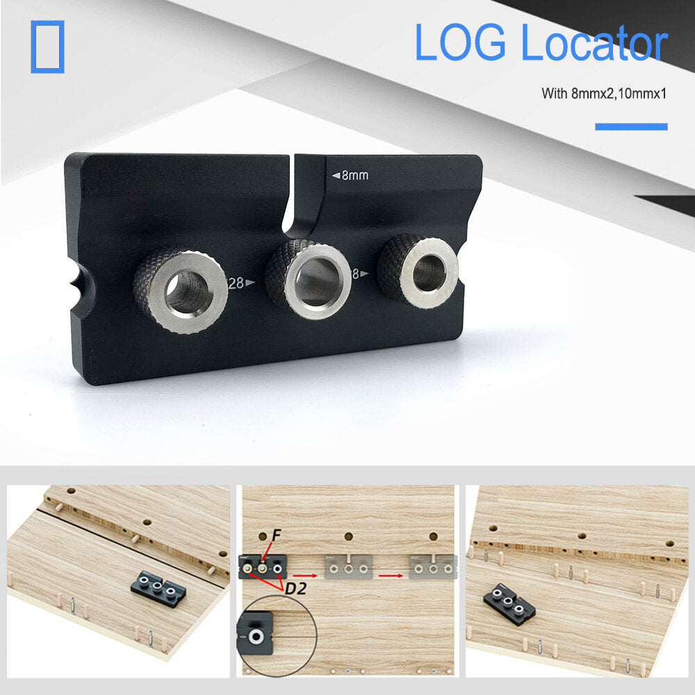 Three-in-One Positioning Hole Puncher for Woodworking - Compact, Durable, CNC Machined, Anodized Finish, 6061 Aluminum Alloy