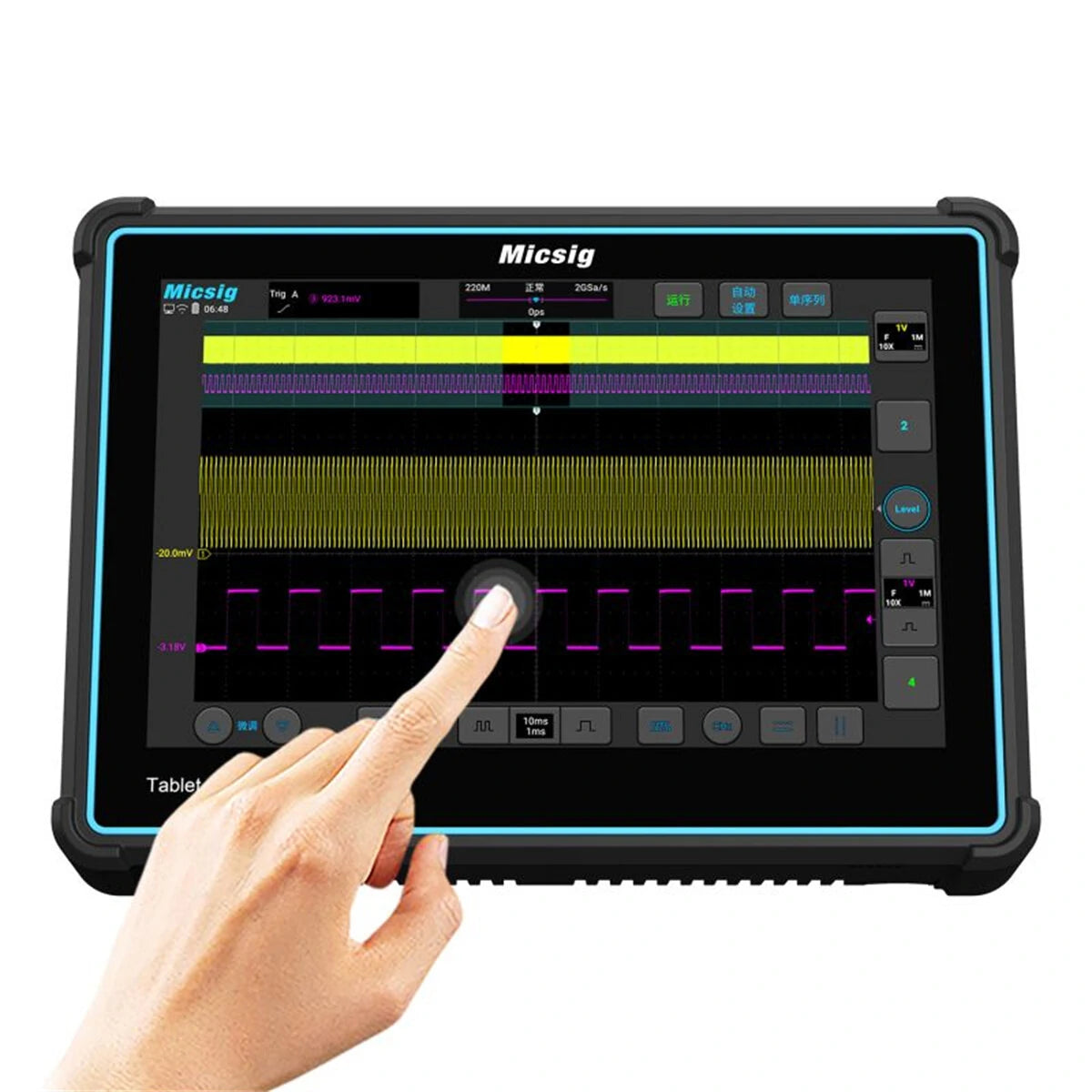 Tablet Oscilloscope 200MHz Bandwidth 1GSa/s Sampling Rate 10.1 Inch Touchscreen High-Resolution Professional Diagnostic Tool