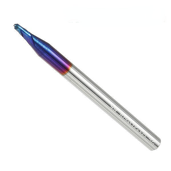R0.5-R3 2 Flutes Tungsten Carbide End Mill HRC65 NACO Coated Ball Nose Milling Cutter