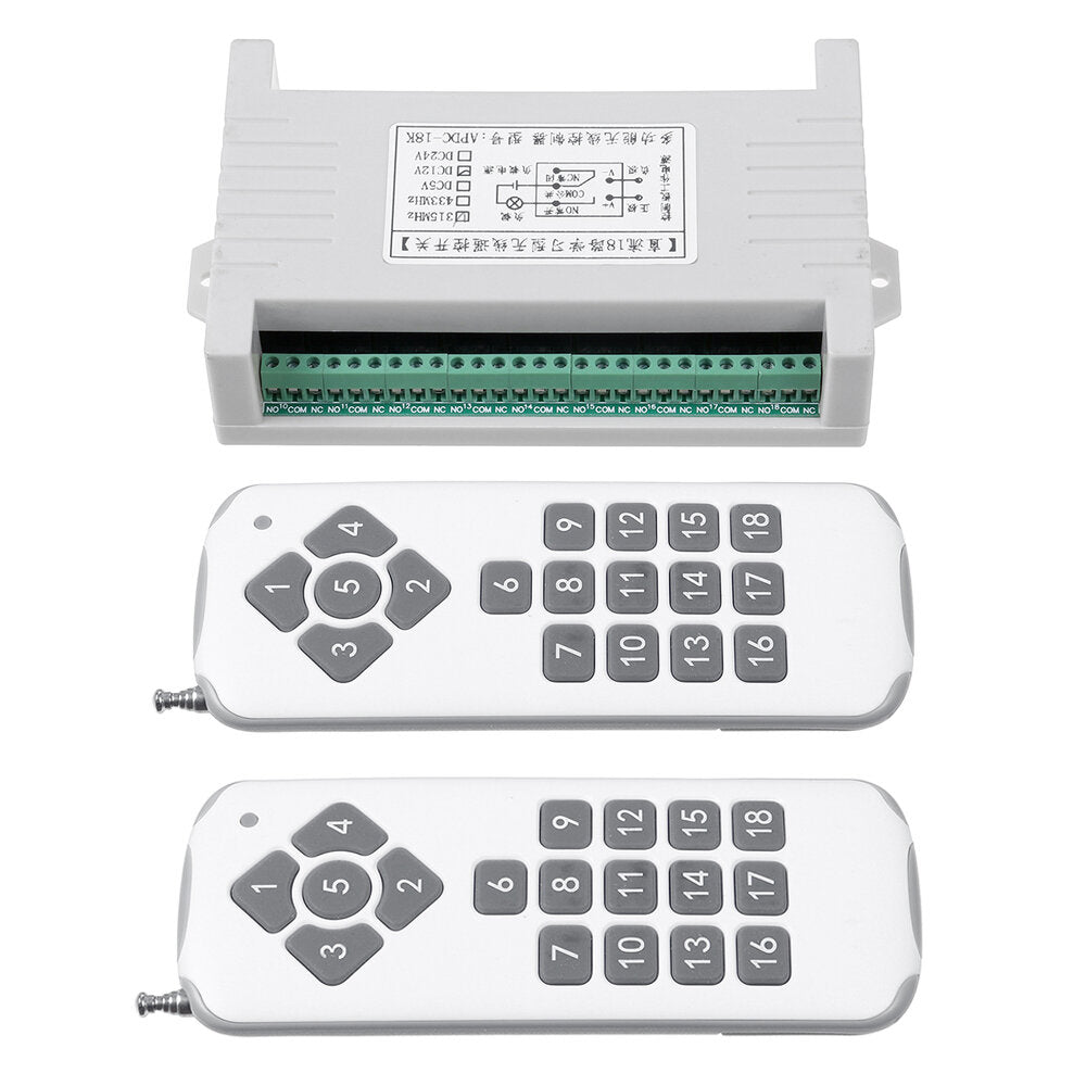 12V 24V 18 Channels High Power Wireless Remote Control Switch Board with Shell with Remote Controller