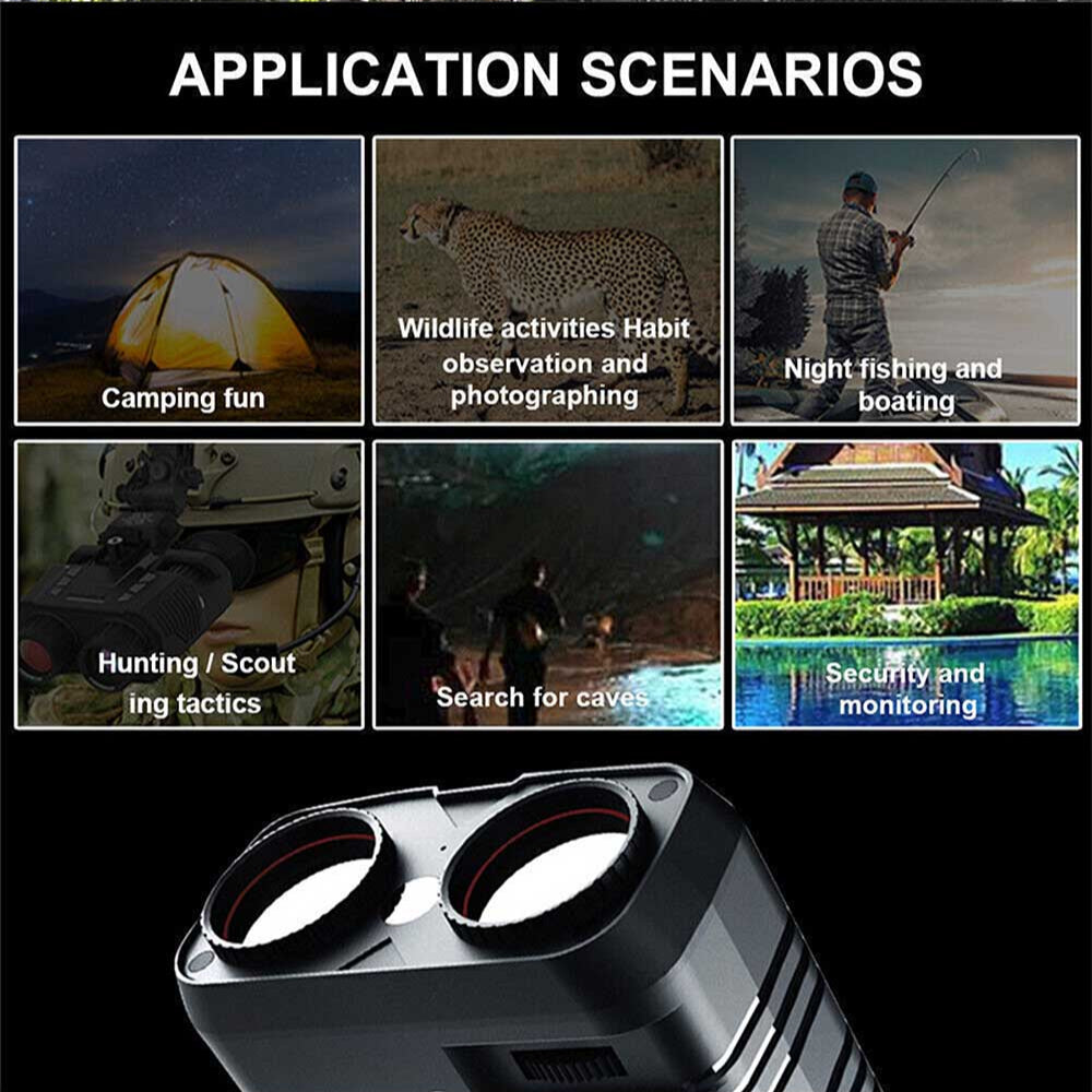 HD Night Vision Binoculars 5X Zoom, Dual Use, 7-Level Infrared, IP54 Waterproof, 300M Range for Outdoor Hunting