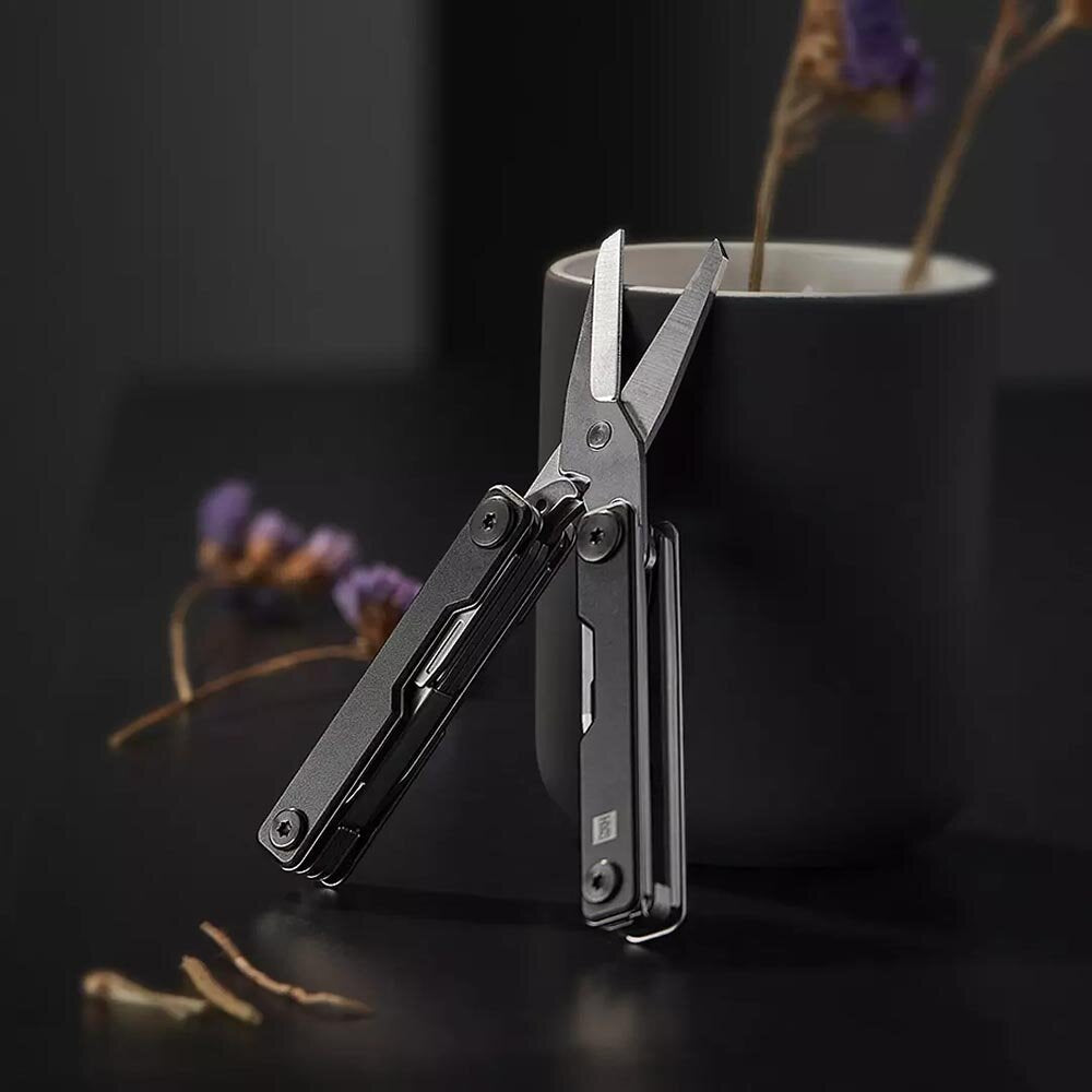 Multi-Function Folding Knife Stainless Steel Knife EDC Tool Tweezers Earpick From