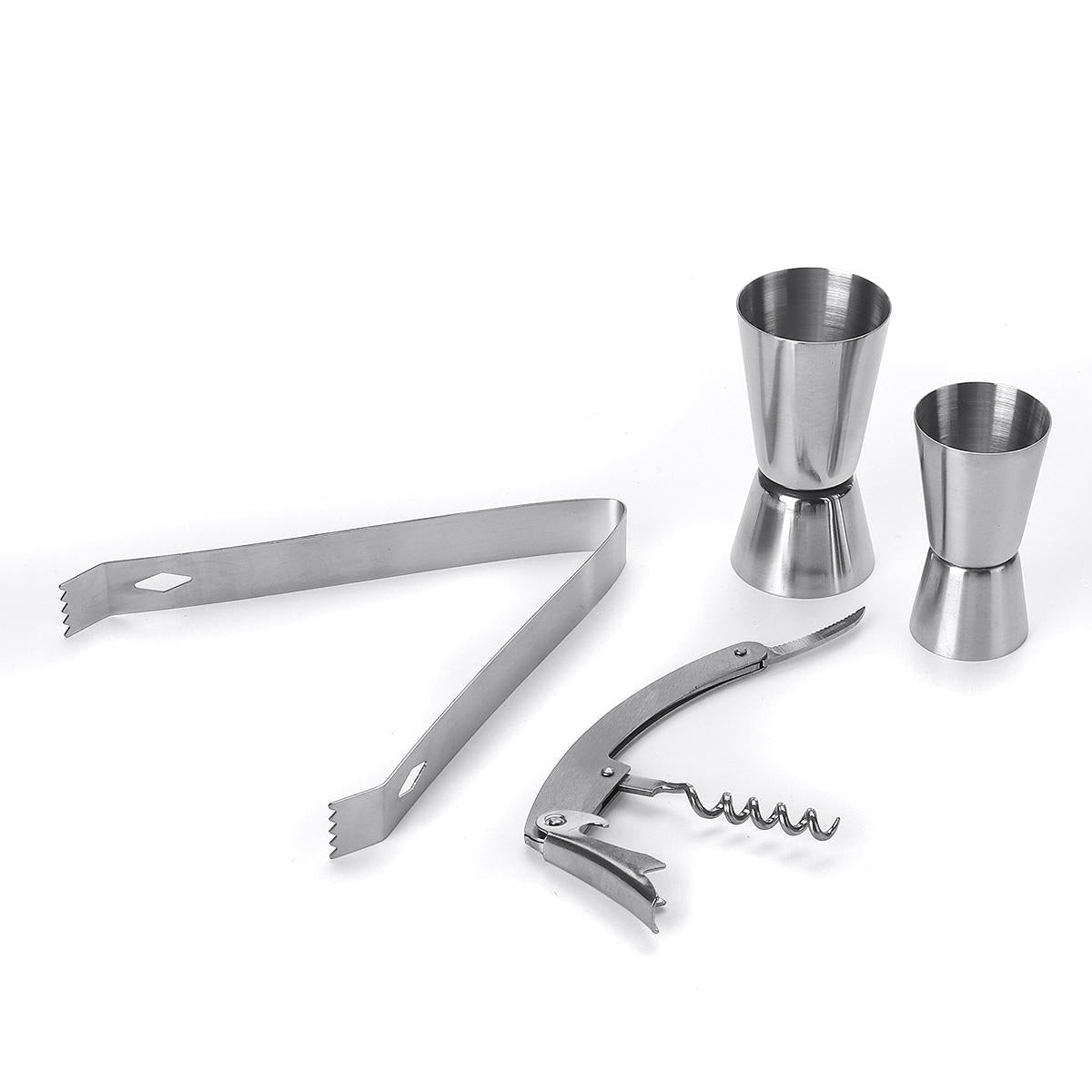 9 Piece Stainless Steel Cocktail Shaker Jigger Mixer Bar Drink Shaker Bartender Set Restaurant Supplies