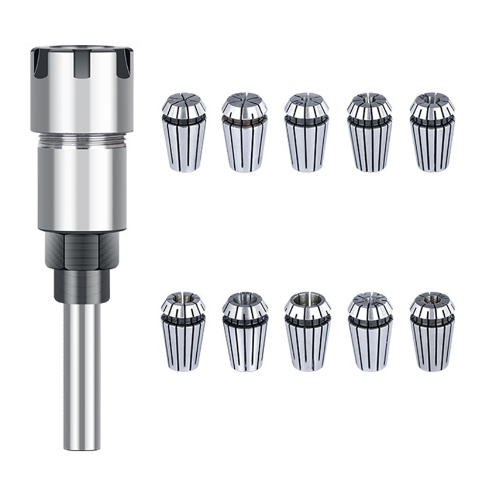 11Pcs ER16 Spring Collet Chuck with 8mm Shank 2-10 1/8 1/4 Gripping Range for CNC Milling Lathe Tools