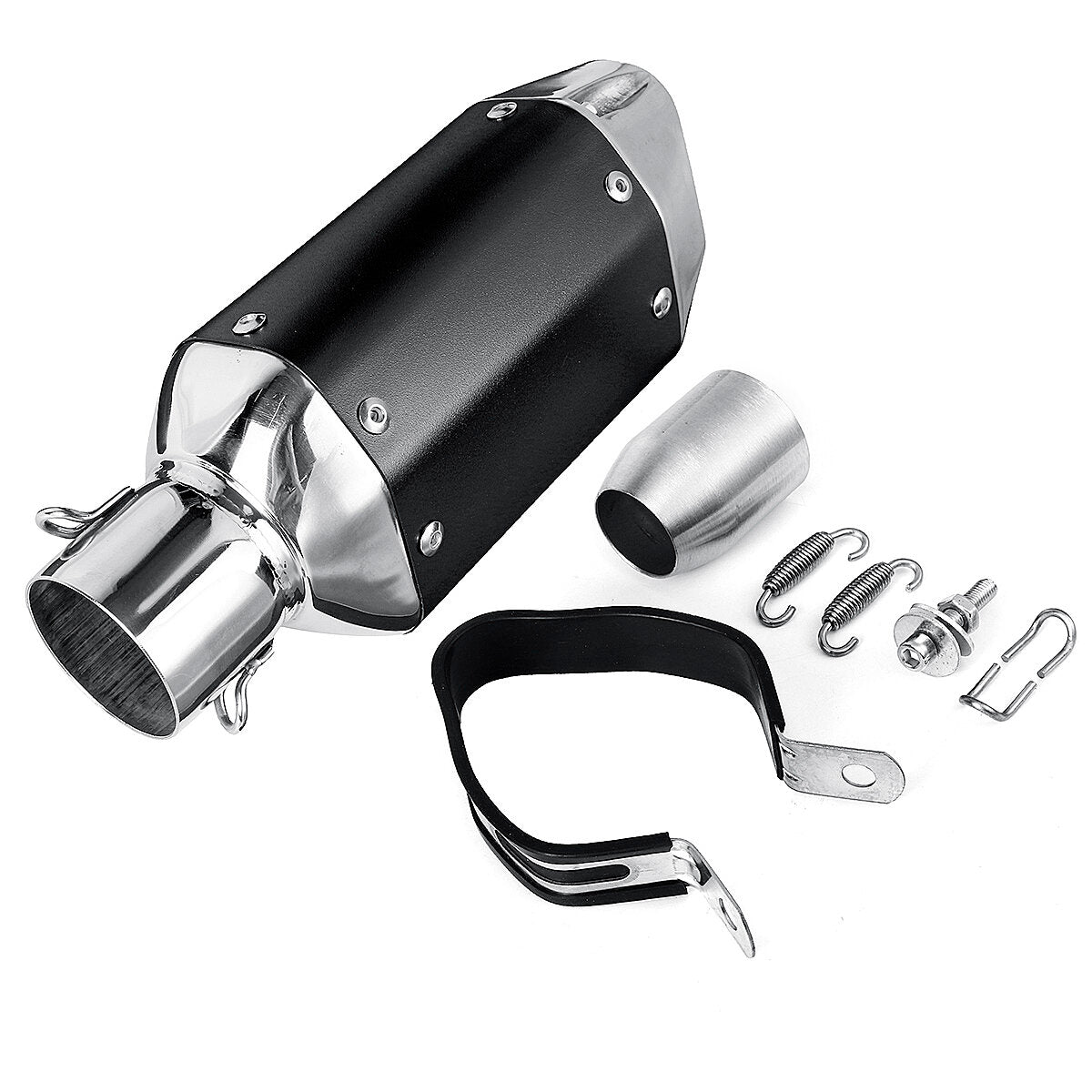 Universal Motorcycle Short Steel  Exhaust Pipe  Muffler Silencer  Removable 38-51mm
