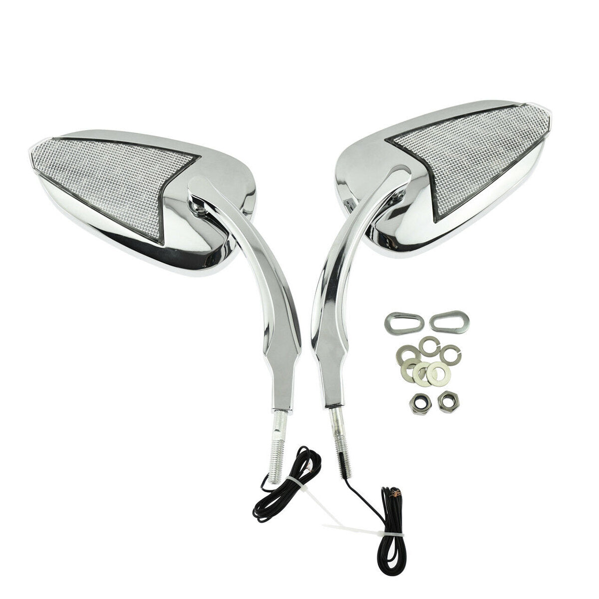 Motorcycle 24LED Turn Signal Indicator Rear View Mirrors