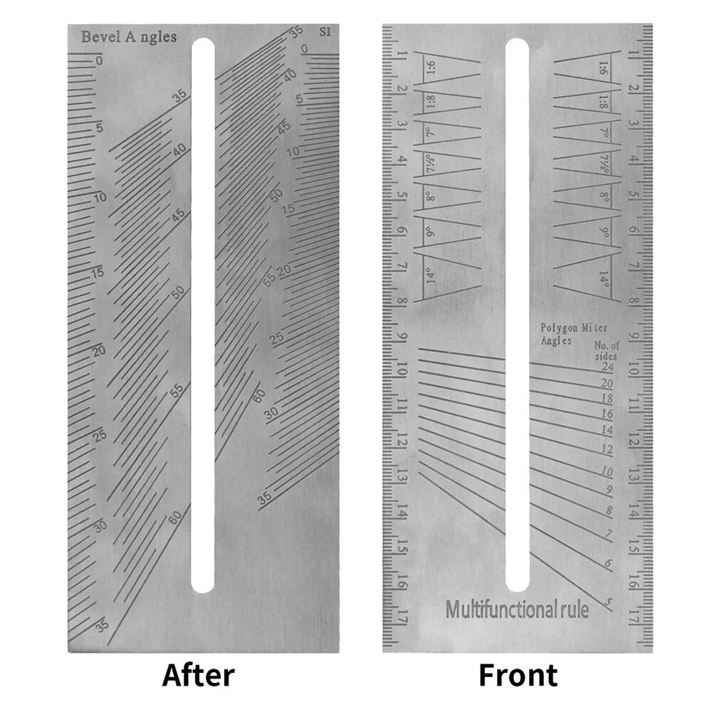 30cm Stainless Steel Multi-Function Square Ruler for Accurate Woodworking Measurements, Lightweight & Portable