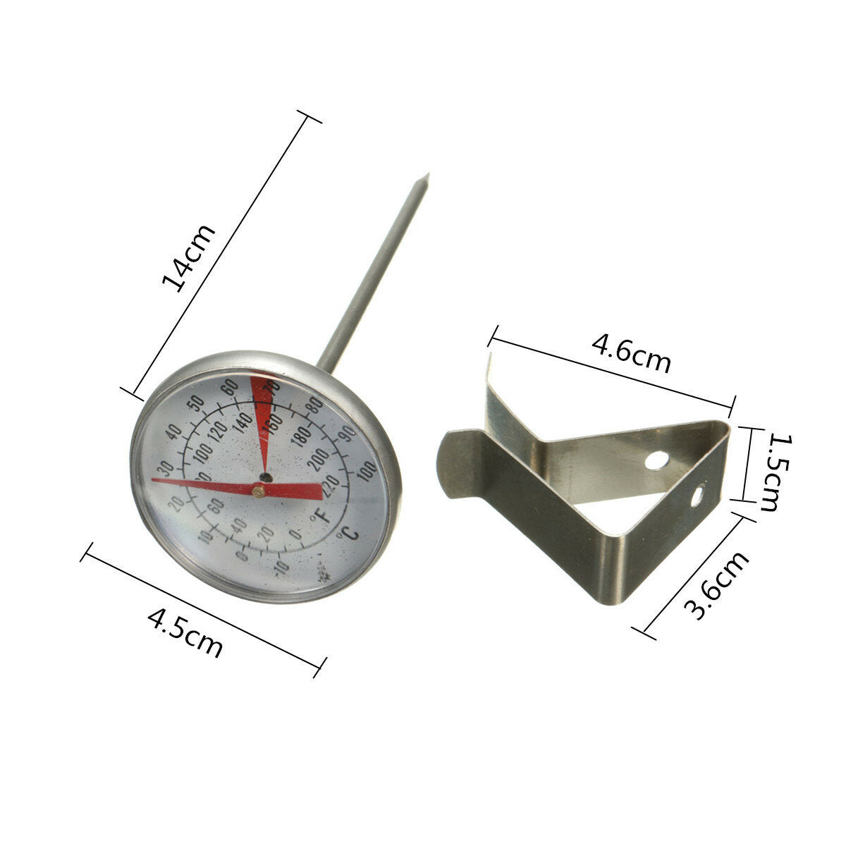 Clip On Metal Dial Food Thermometer Gauge -10-100 For Candle/ Soap/ Jam Making DIY Tools Kit