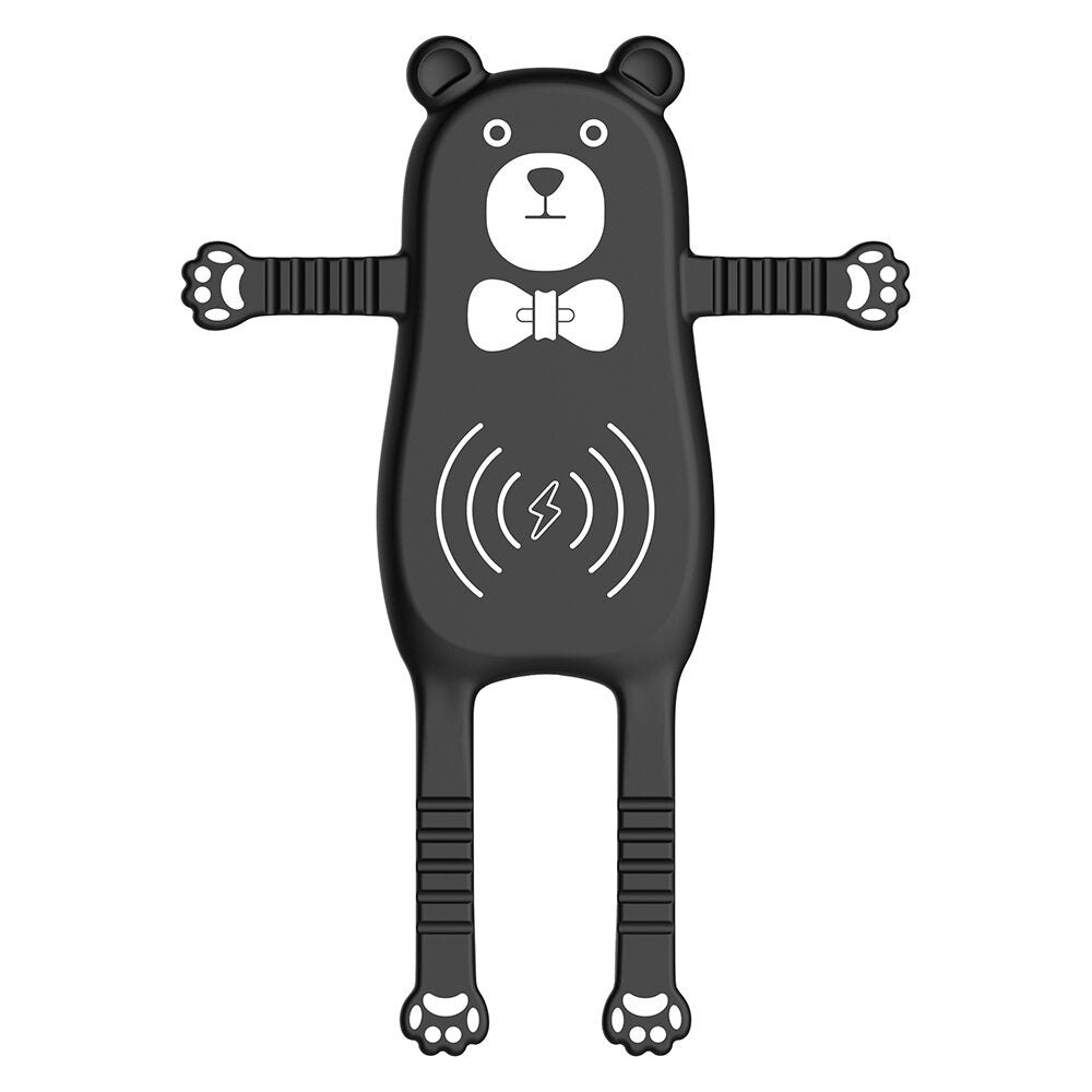 Car QI Air Vent Wireless Phone Charger Holder Silicon Gel Mount for iPhone XS